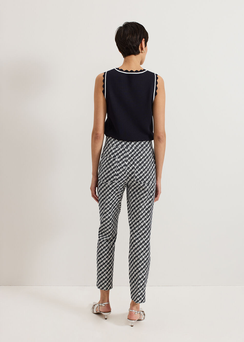 Carmella Trouser - Navy/Ivory