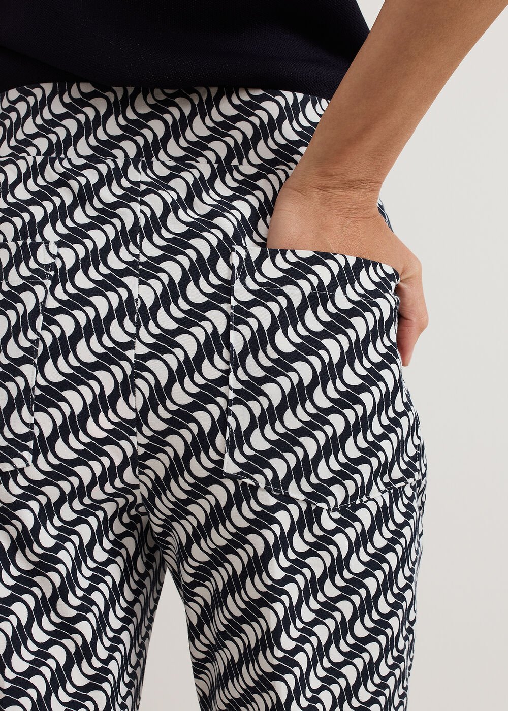 Carmella Trouser - Navy/Ivory