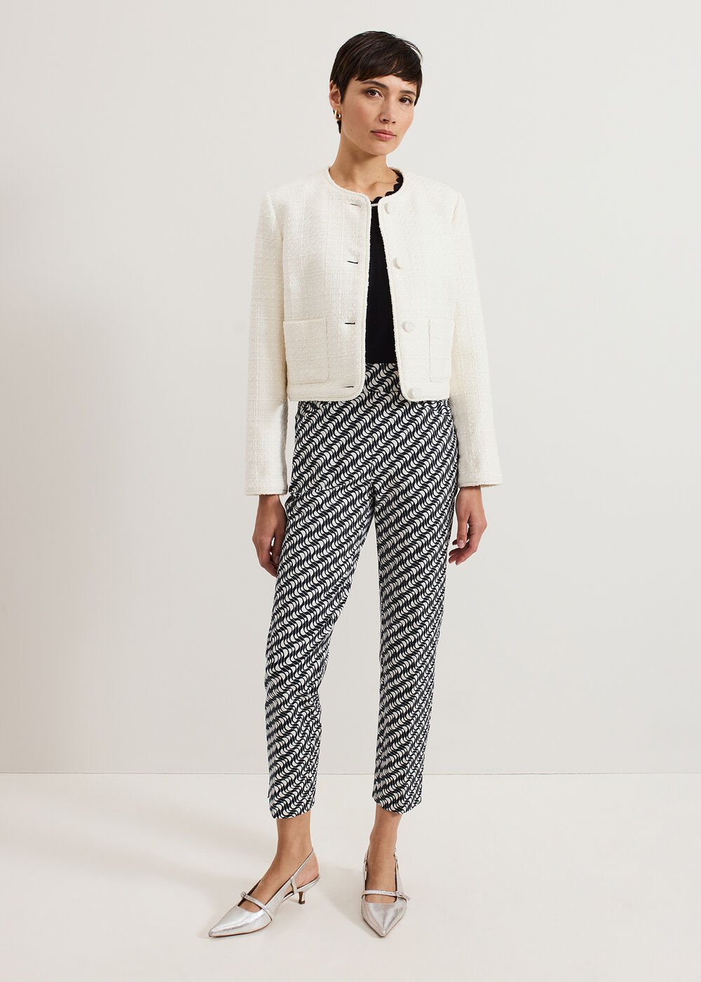 Carmella Trouser - Navy/Ivory