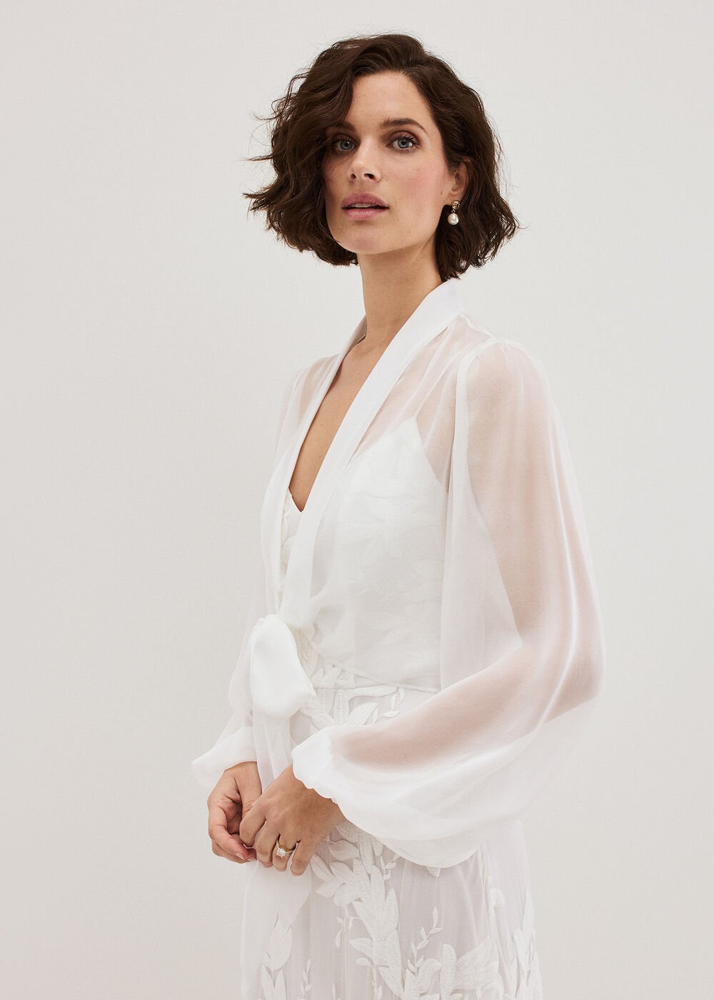 Arabella Silk Cover Up - Ivory