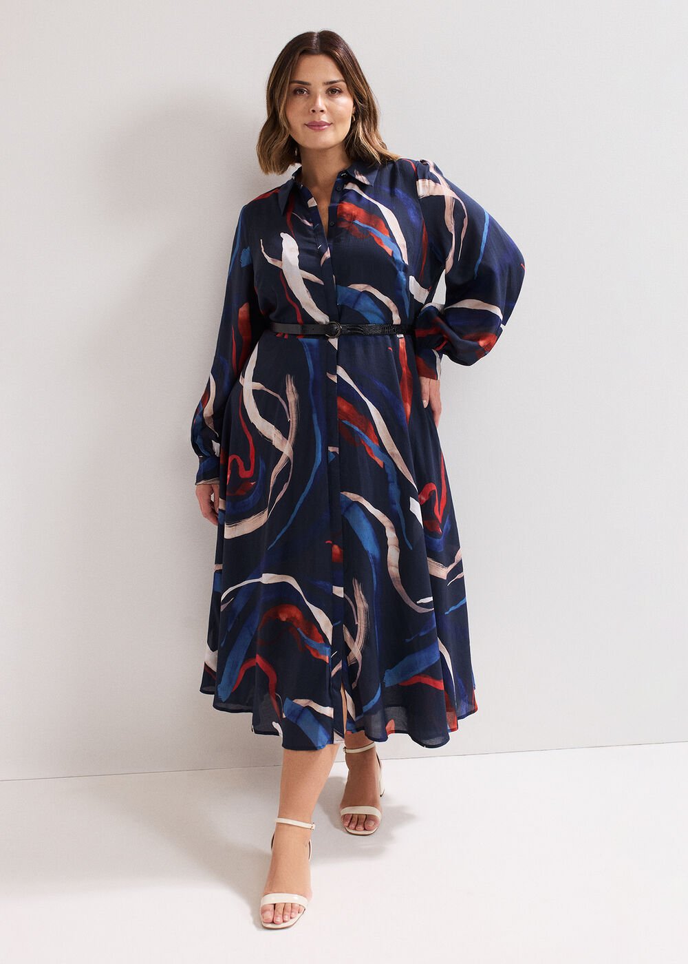 Katy Shirt Dress - Navy