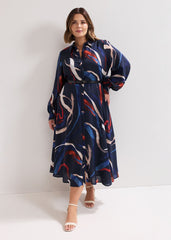 Katy Shirt Dress - Navy