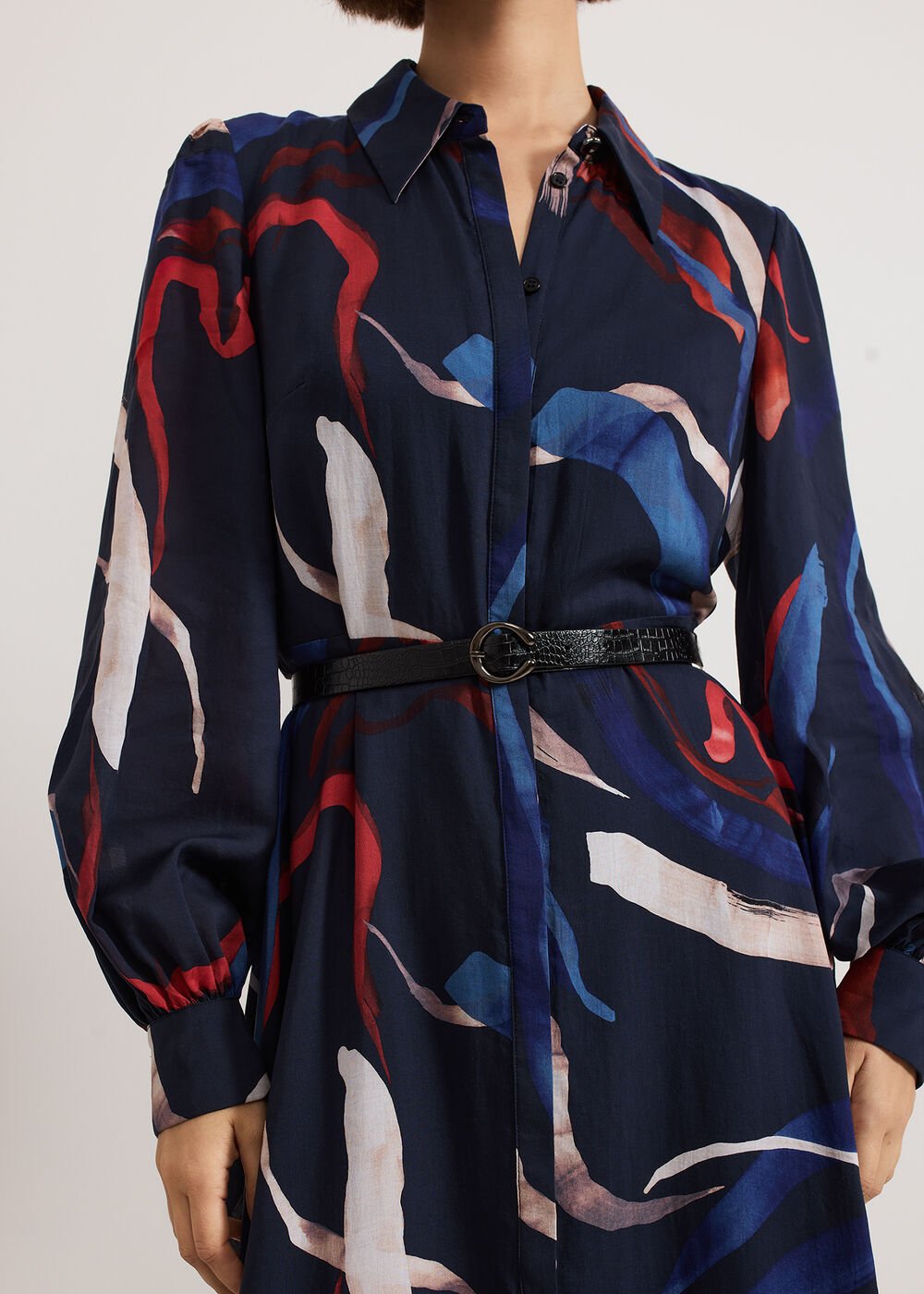 Katy Shirt Dress - Navy
