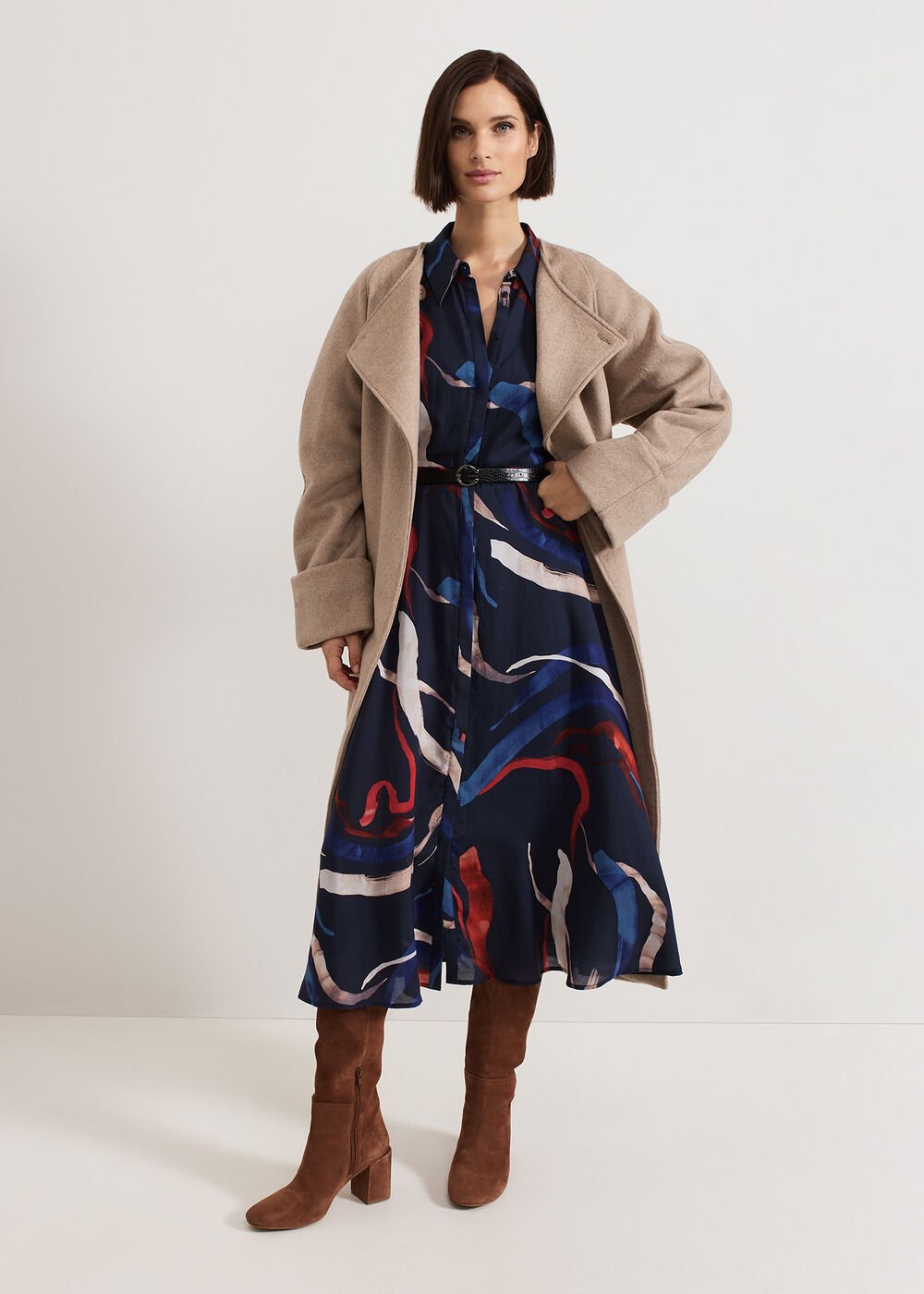 Katy Shirt Dress - Navy