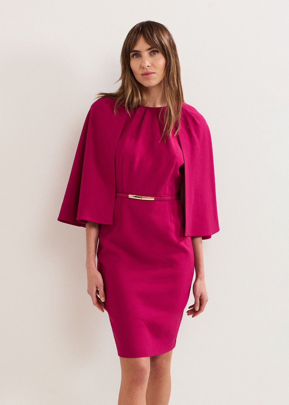 Veronica Cape Dress - Pink
