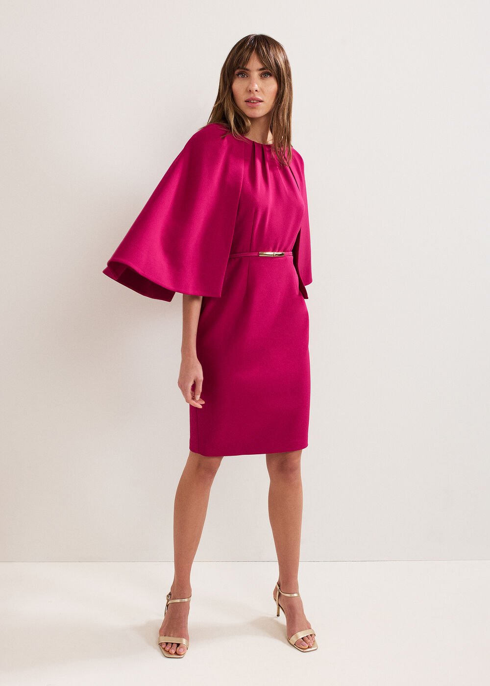 Veronica Cape Dress - Pink