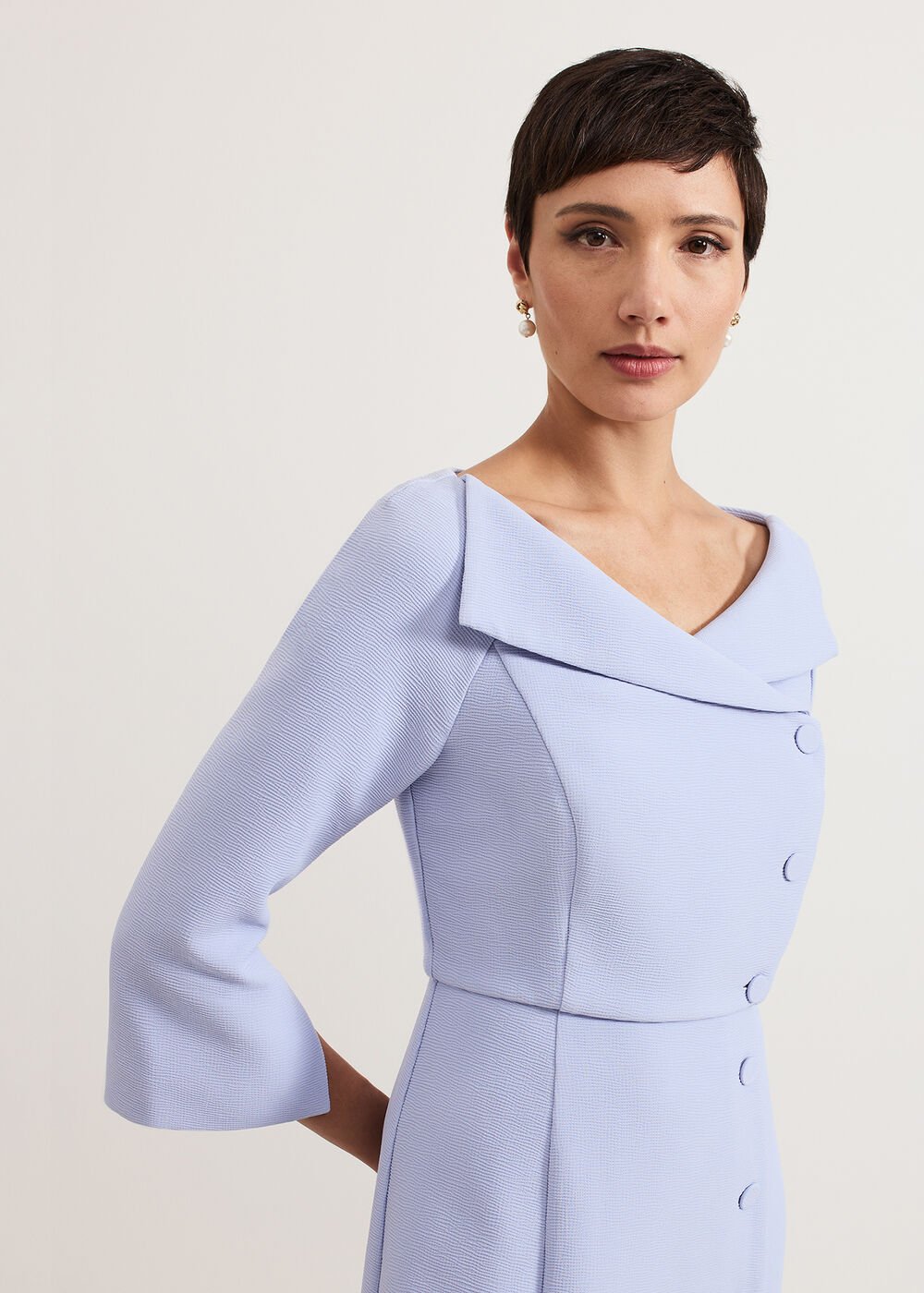 Sienna Tux Dress - Pale Blue