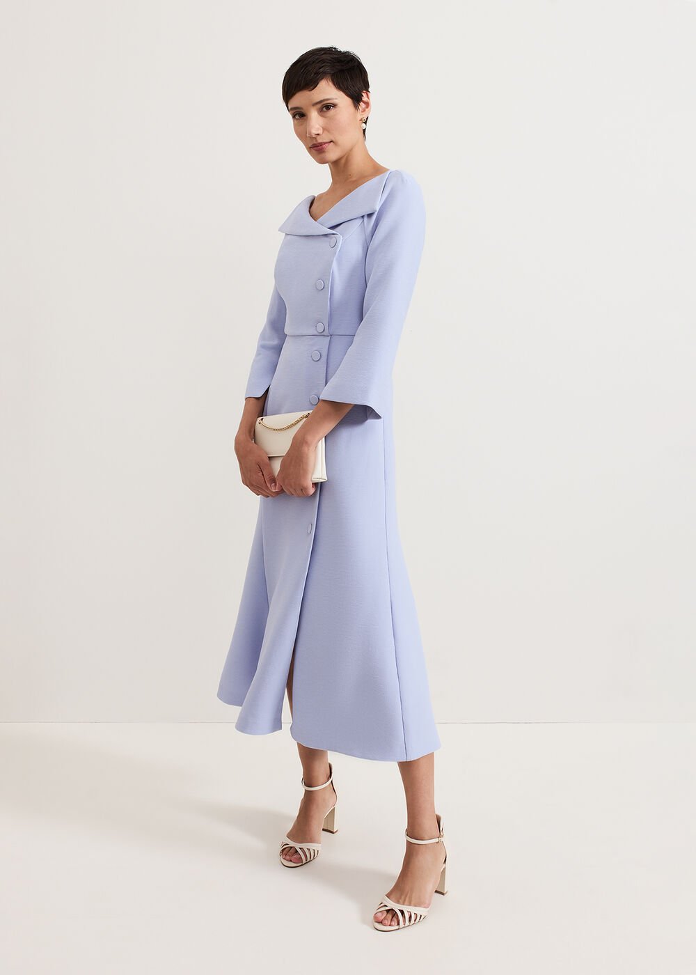 Sienna Tux Dress - Pale Blue