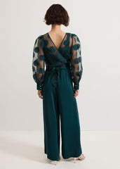 Davina Spot Jumpsuit - Dark Green