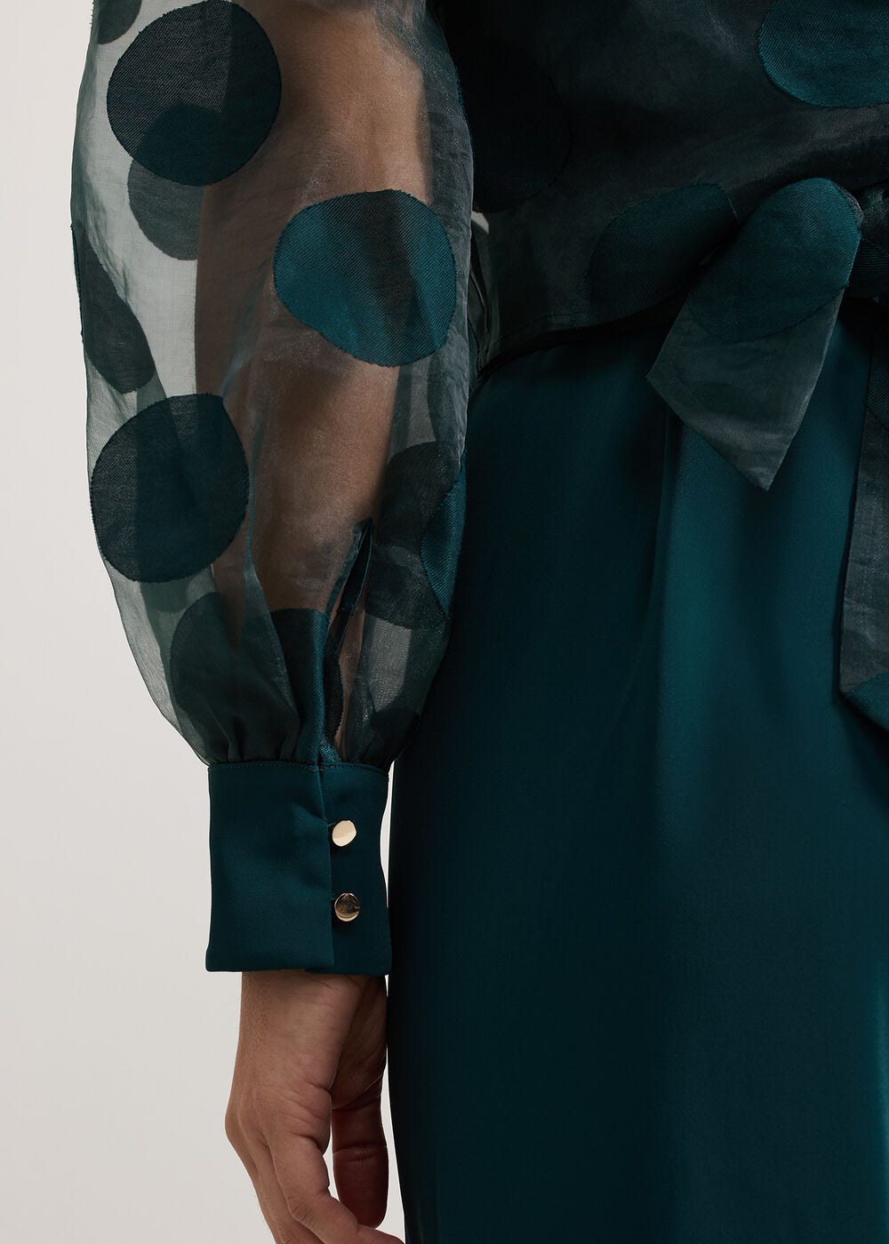 Davina Spot Jumpsuit - Dark Green