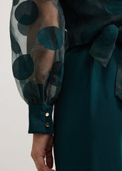 Davina Spot Jumpsuit - Dark Green