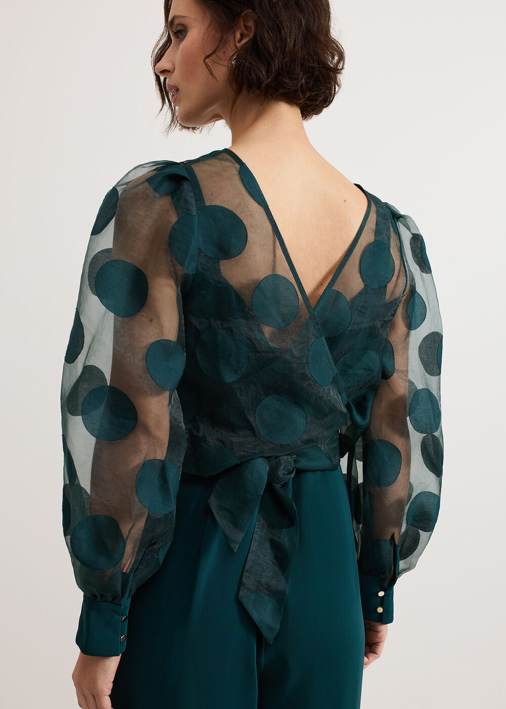 Davina Spot Jumpsuit - Dark Green