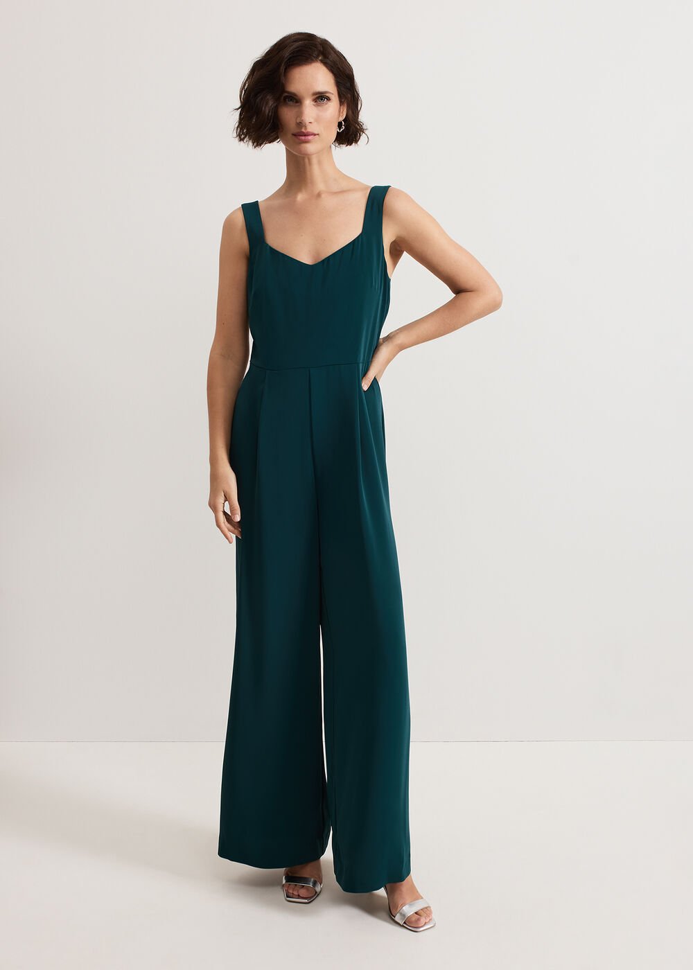 Davina Spot Jumpsuit - Dark Green