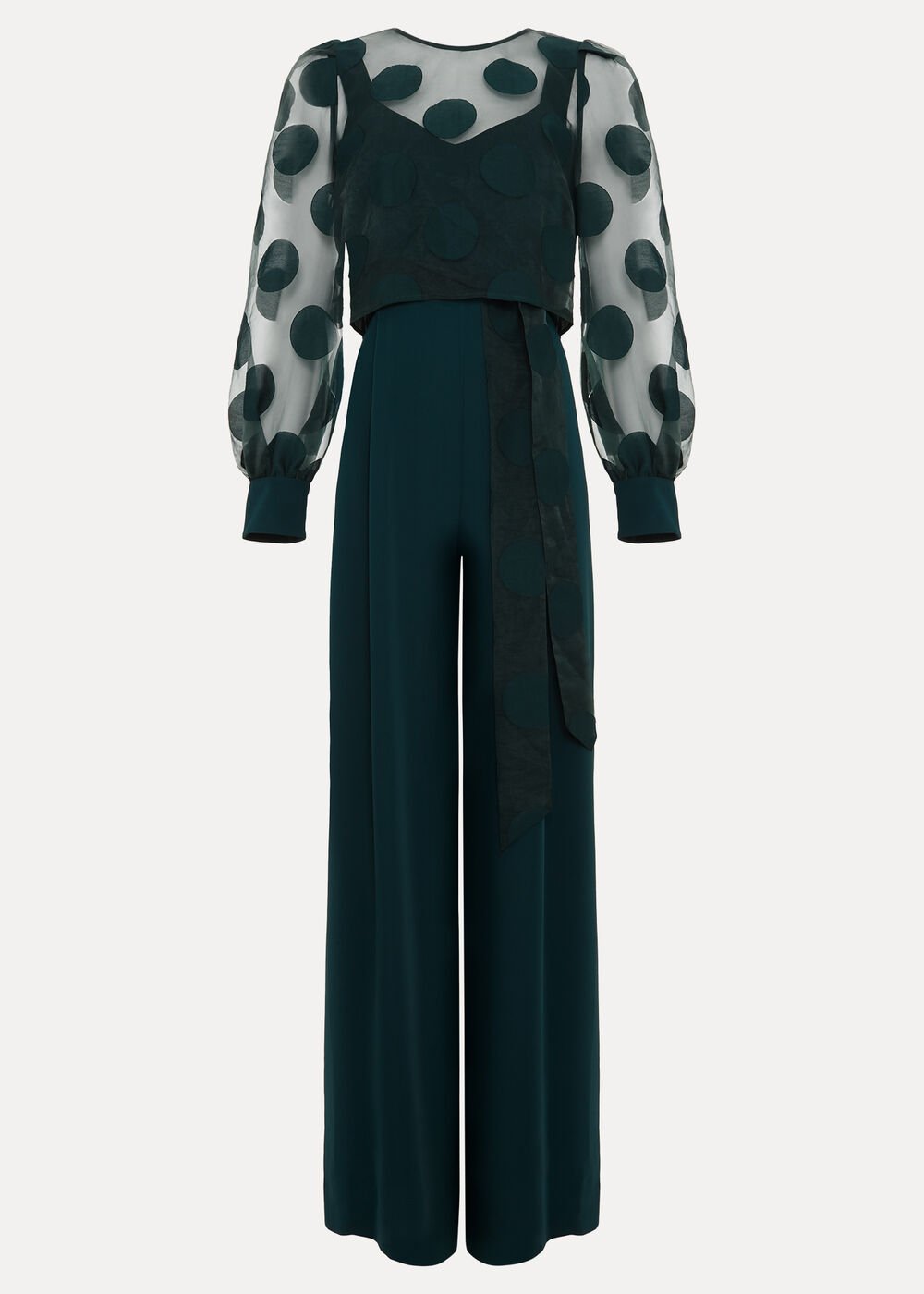 Davina Spot Jumpsuit - Dark Green