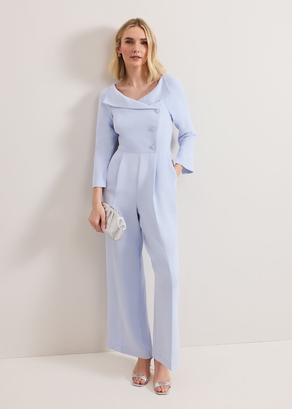 Sienna Tux Jumpsuit - Blue