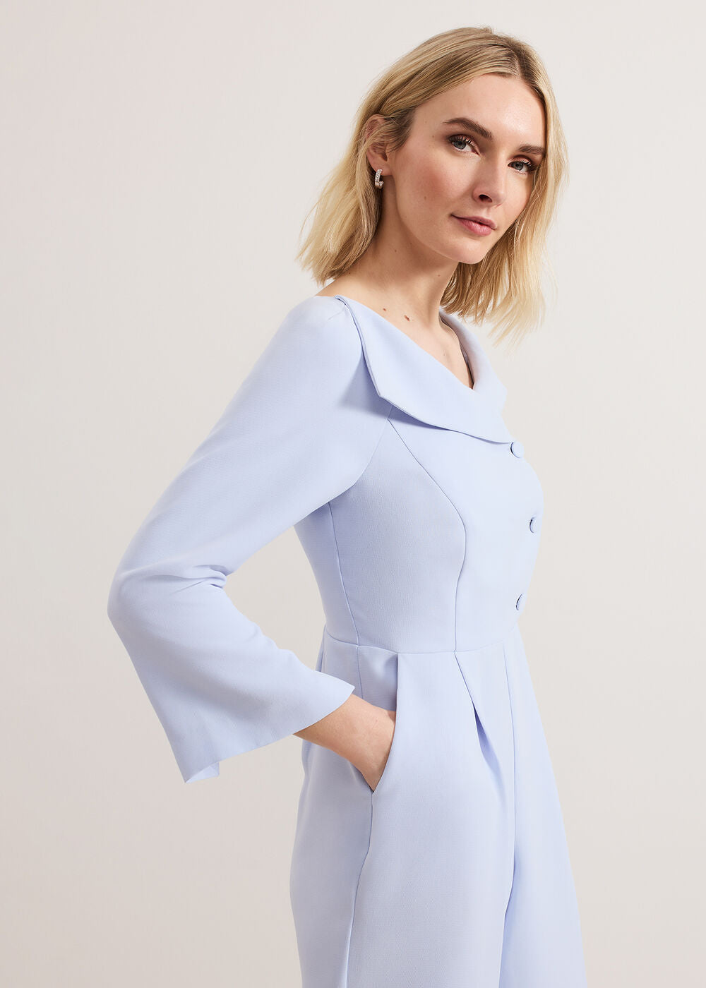 Sienna Tux Jumpsuit - Blue