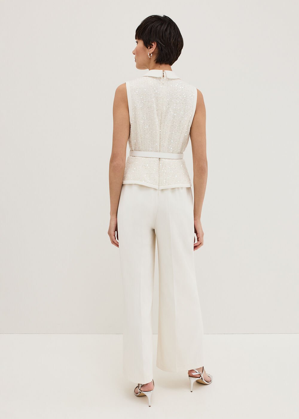 Ruby Sequin Tailored Jumpsuit - Ivory