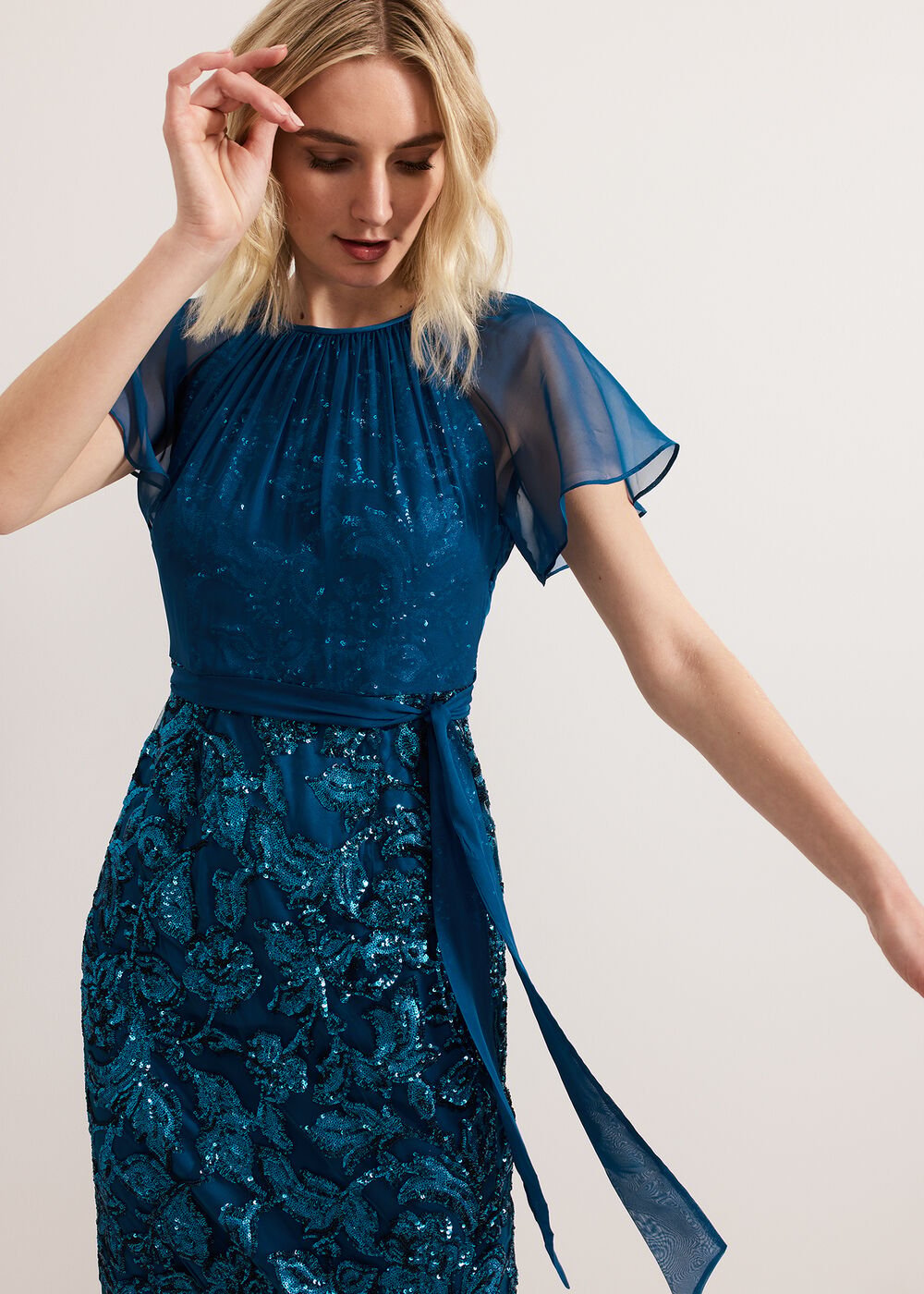 Talia Sequin Dress - Teal