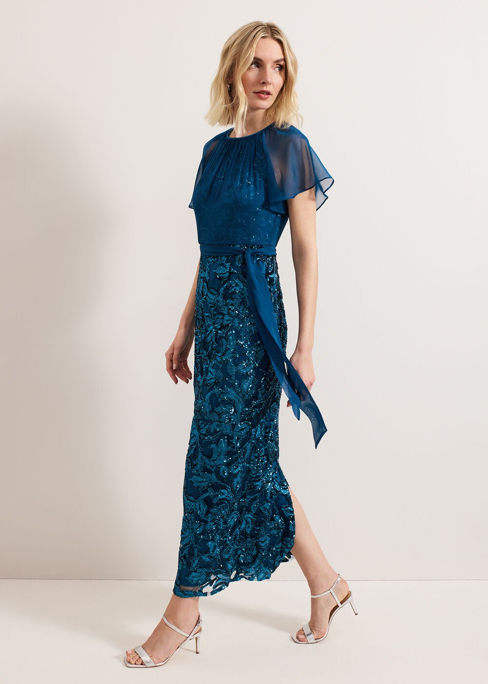 Talia Sequin Dress - Teal