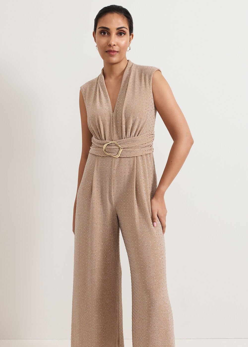 Petite Brea Jumpsuit - Latte