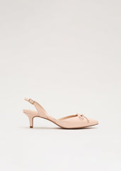 Bow Kitten Heel - Pale Pink