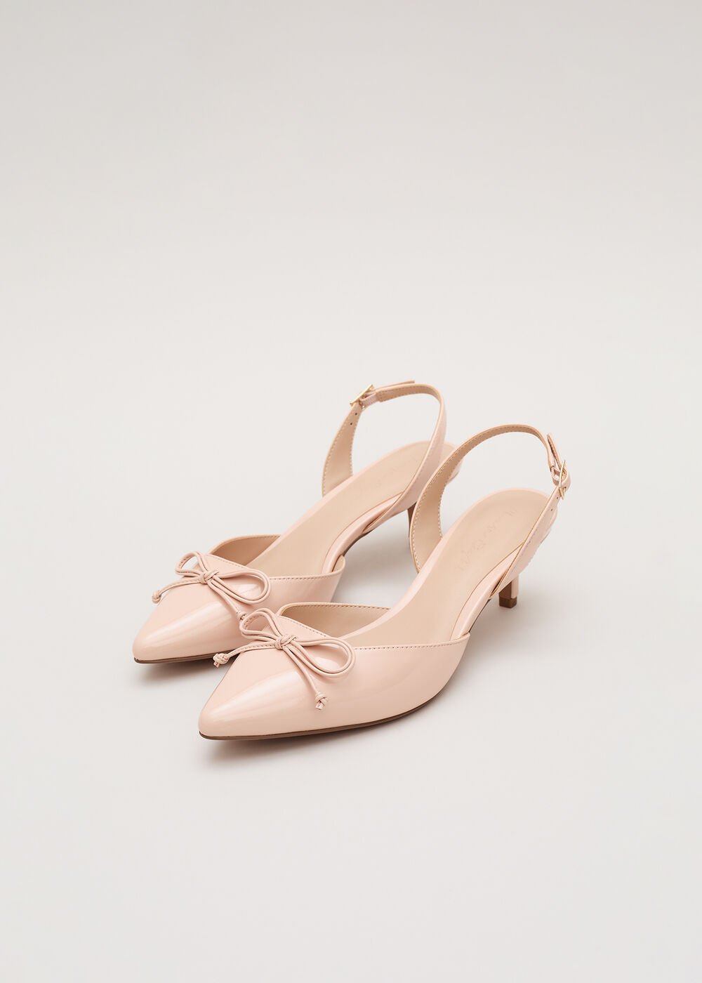 Bow Kitten Heel - Pale Pink