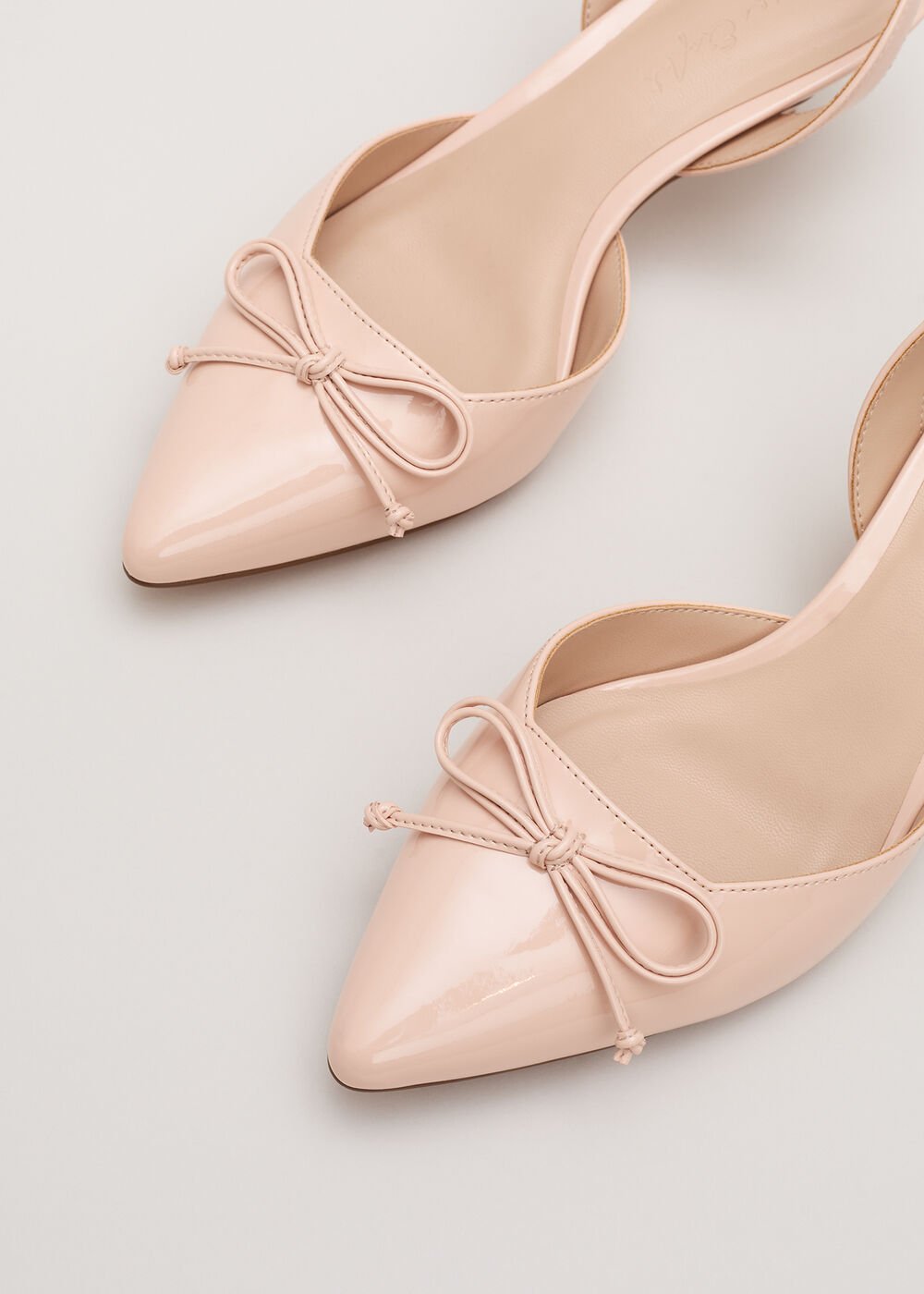 Bow Kitten Heel - Pale Pink