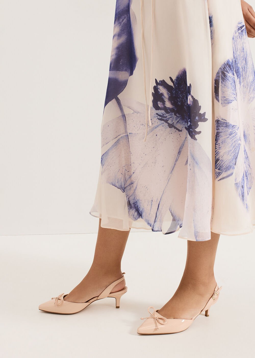Bow Kitten Heel - Pale Pink