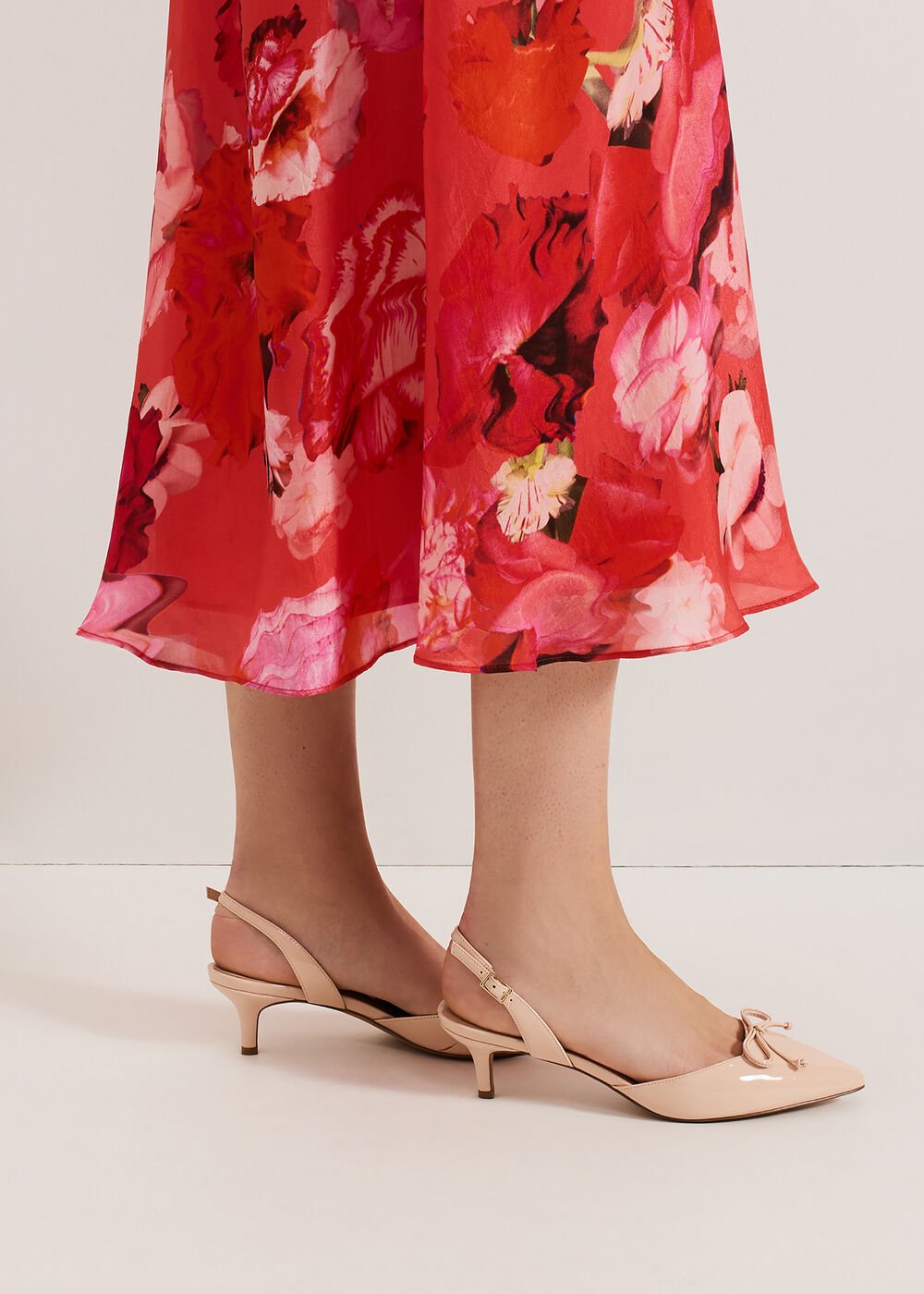 Bow Kitten Heel - Pale Pink