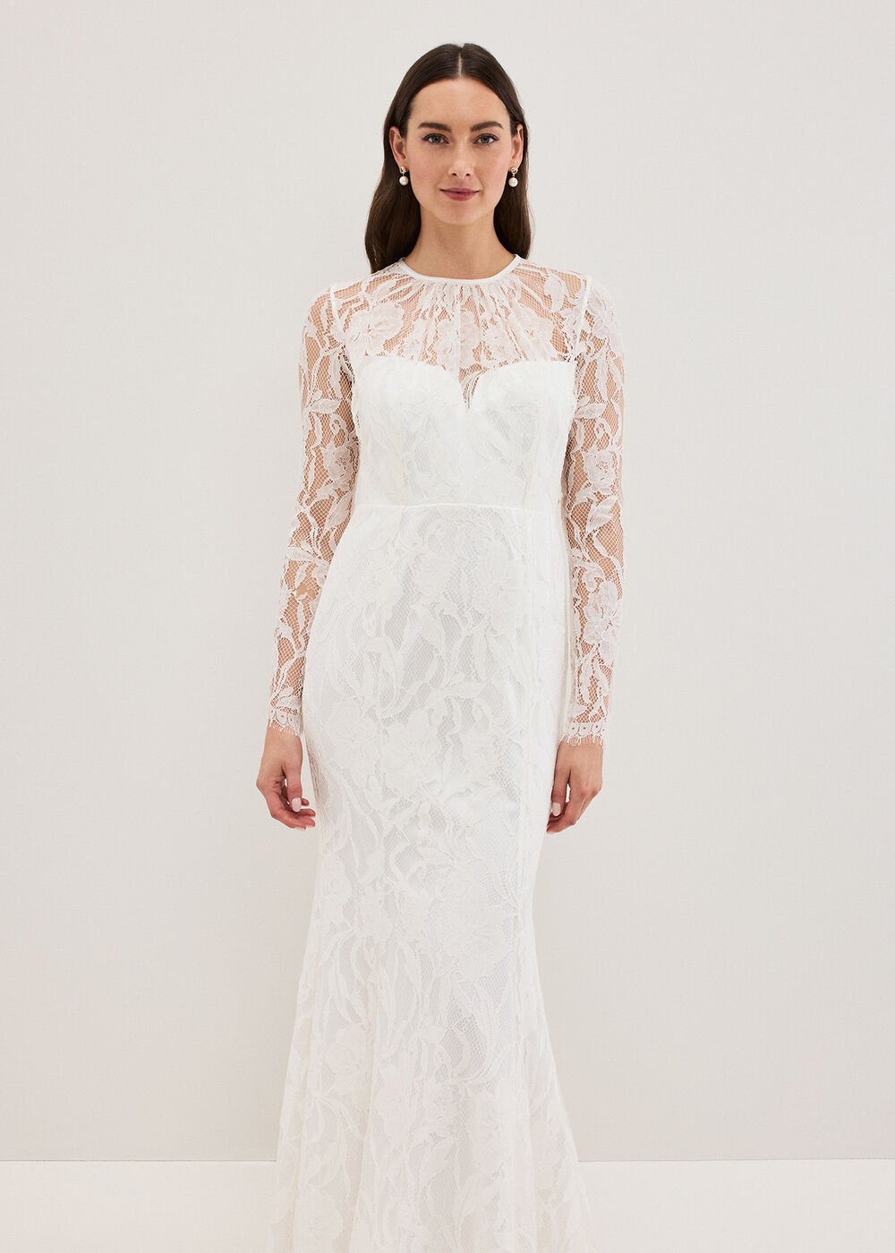 Aneeta Lace Wedding Dress - Ivory