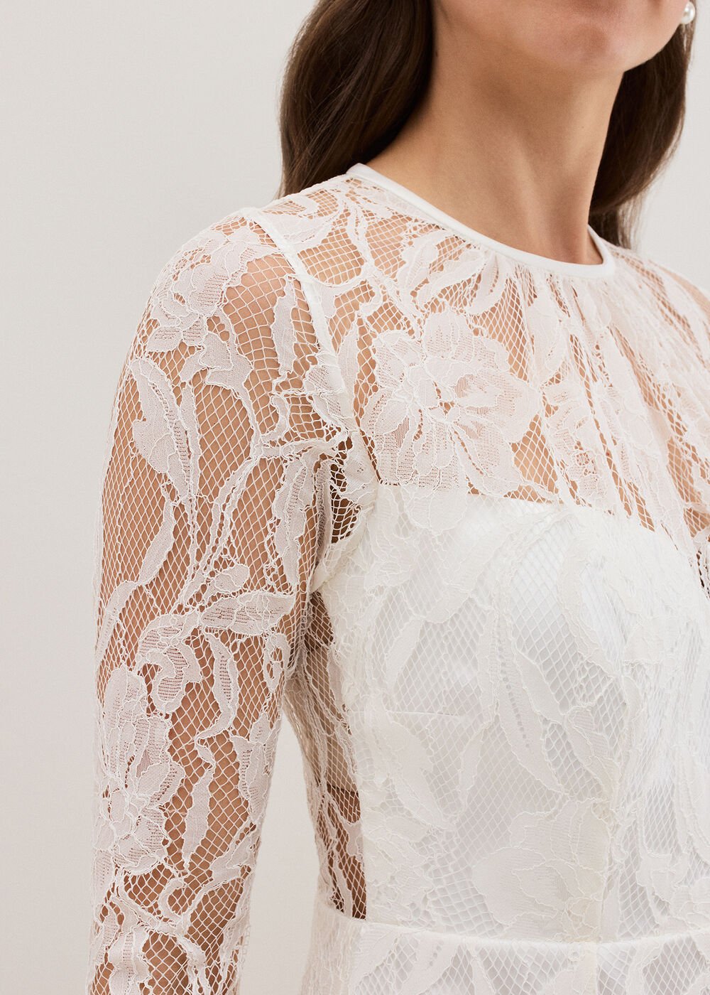 Aneeta Lace Wedding Dress - Ivory