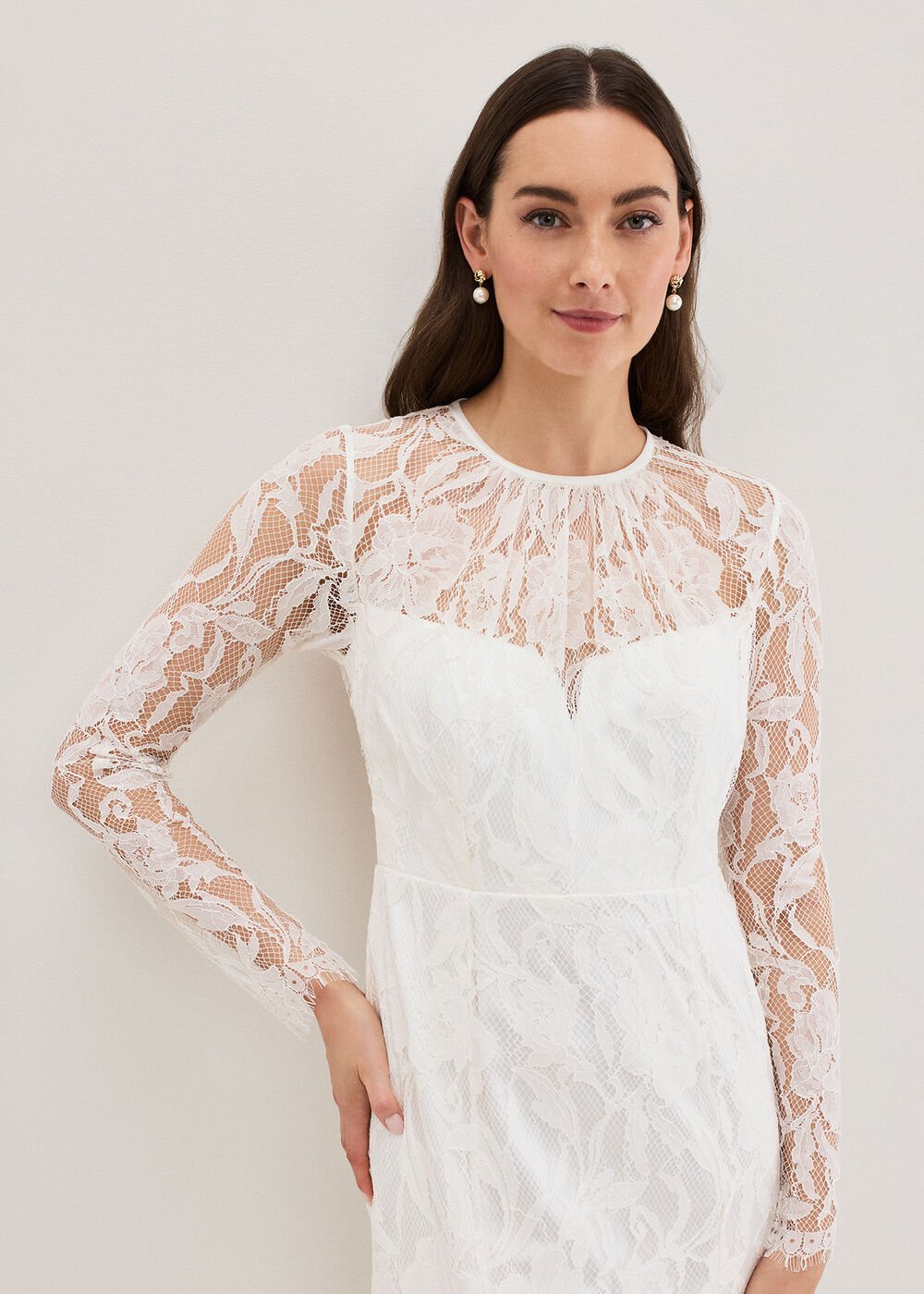 Aneeta Lace Wedding Dress - Ivory