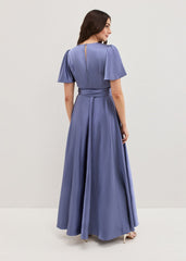 Elisa Satin Maxi Dress - Lilac