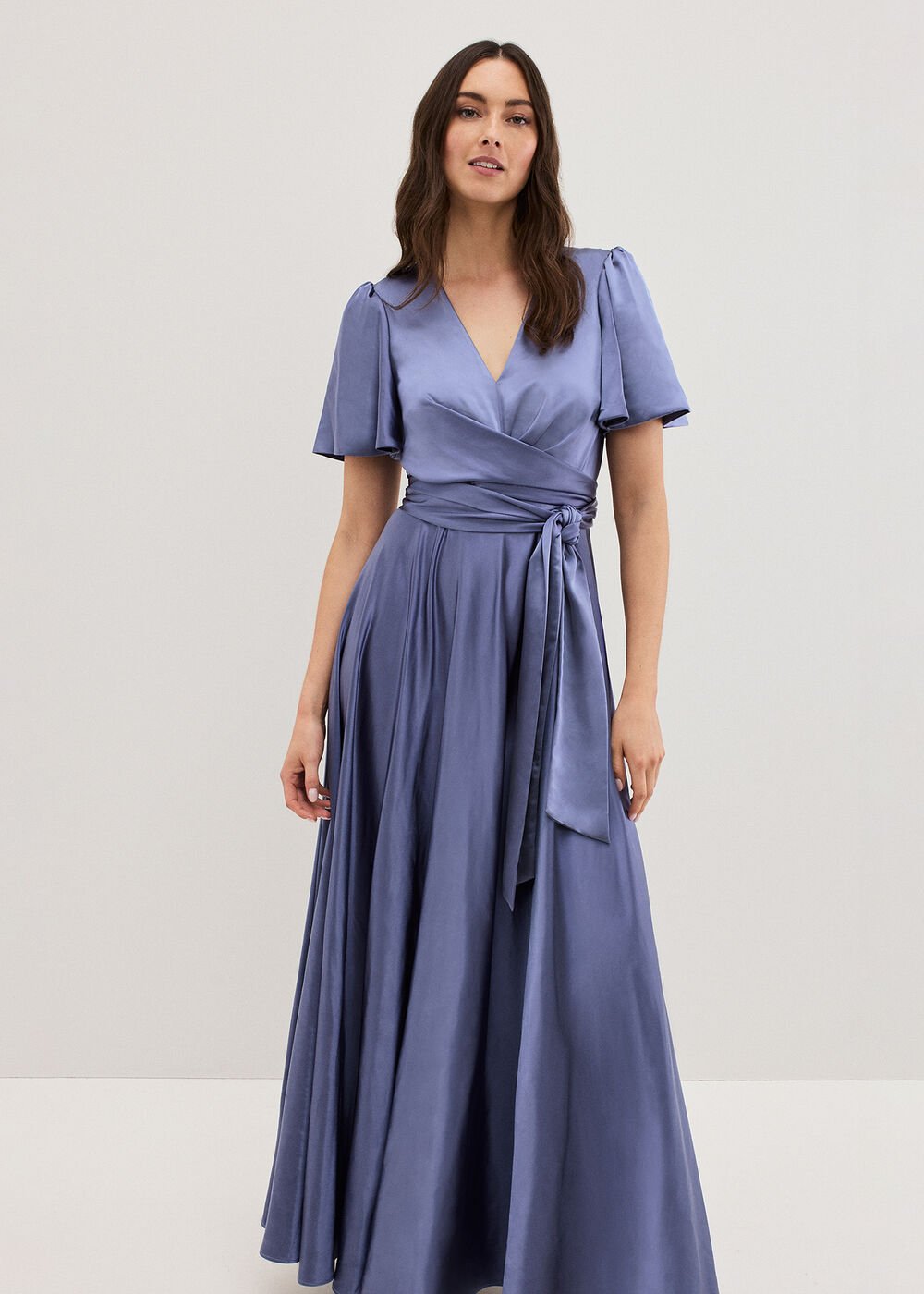 Elisa Satin Maxi Dress - Lilac