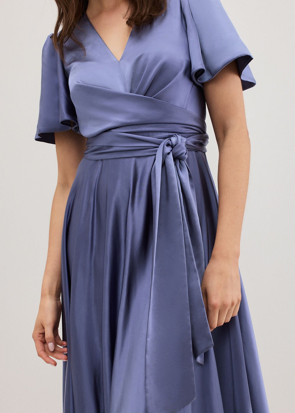 Elisa Satin Maxi Dress - Lilac