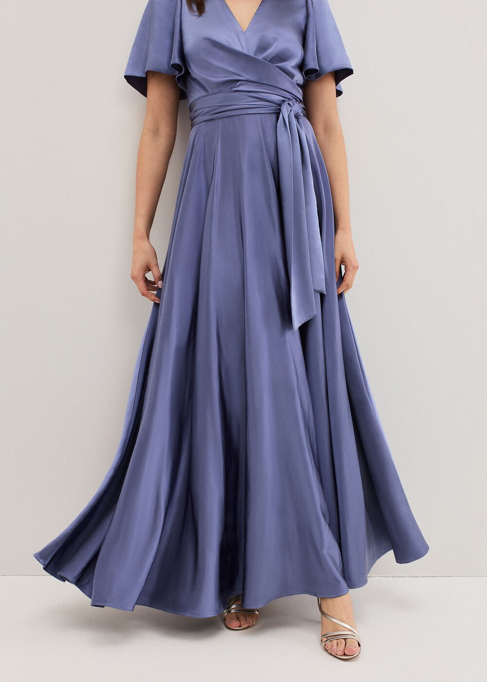 Elisa Satin Maxi Dress - Lilac
