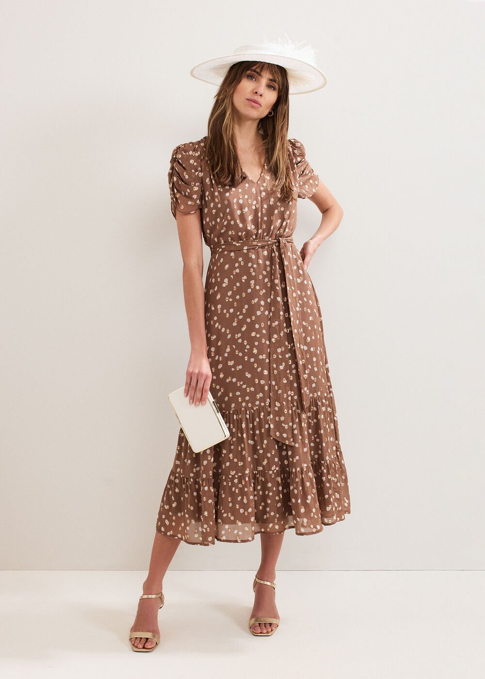 Amy Spot Midi Dress - Multi