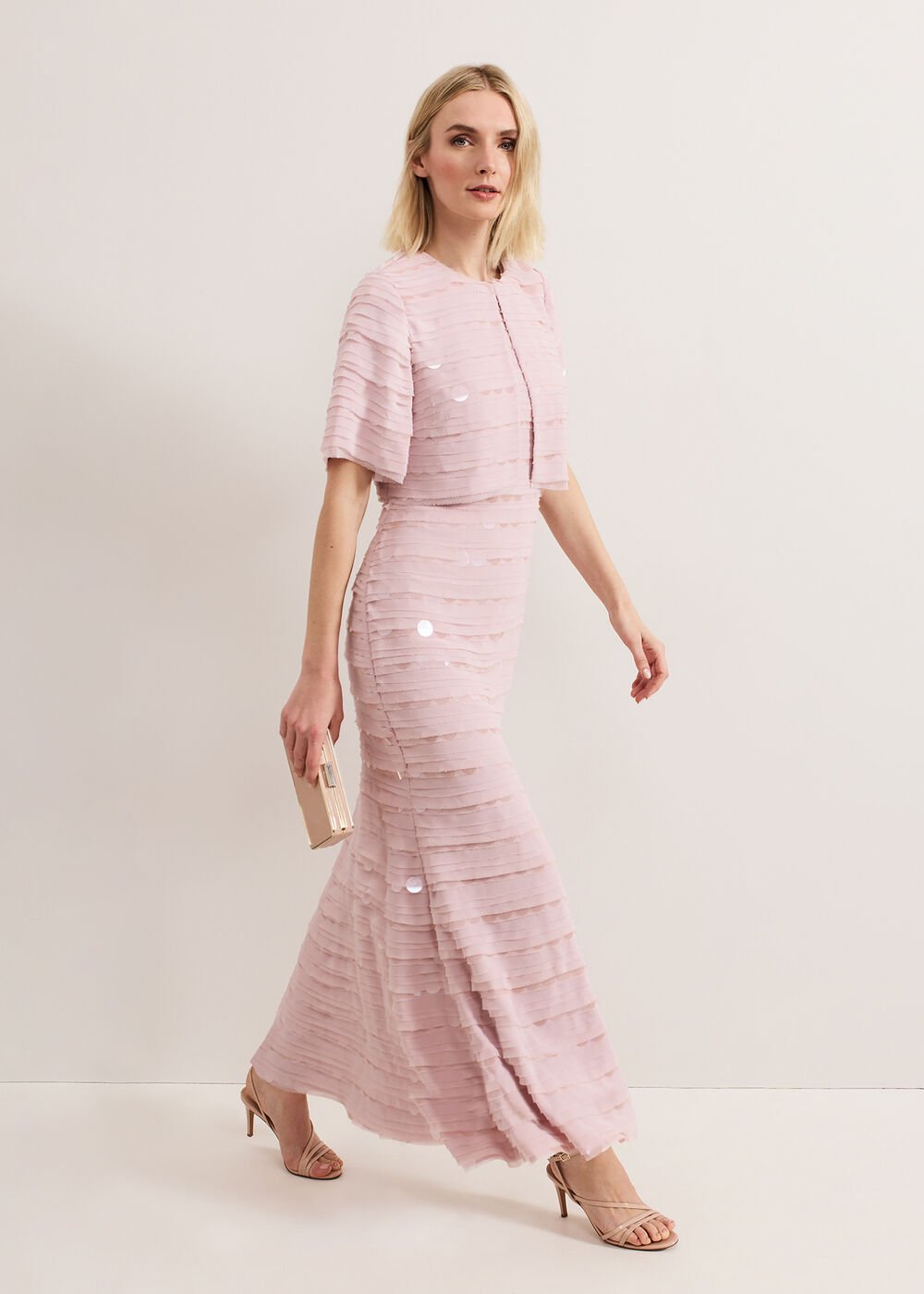 Amitis Sequin Jacket - Antique Rose