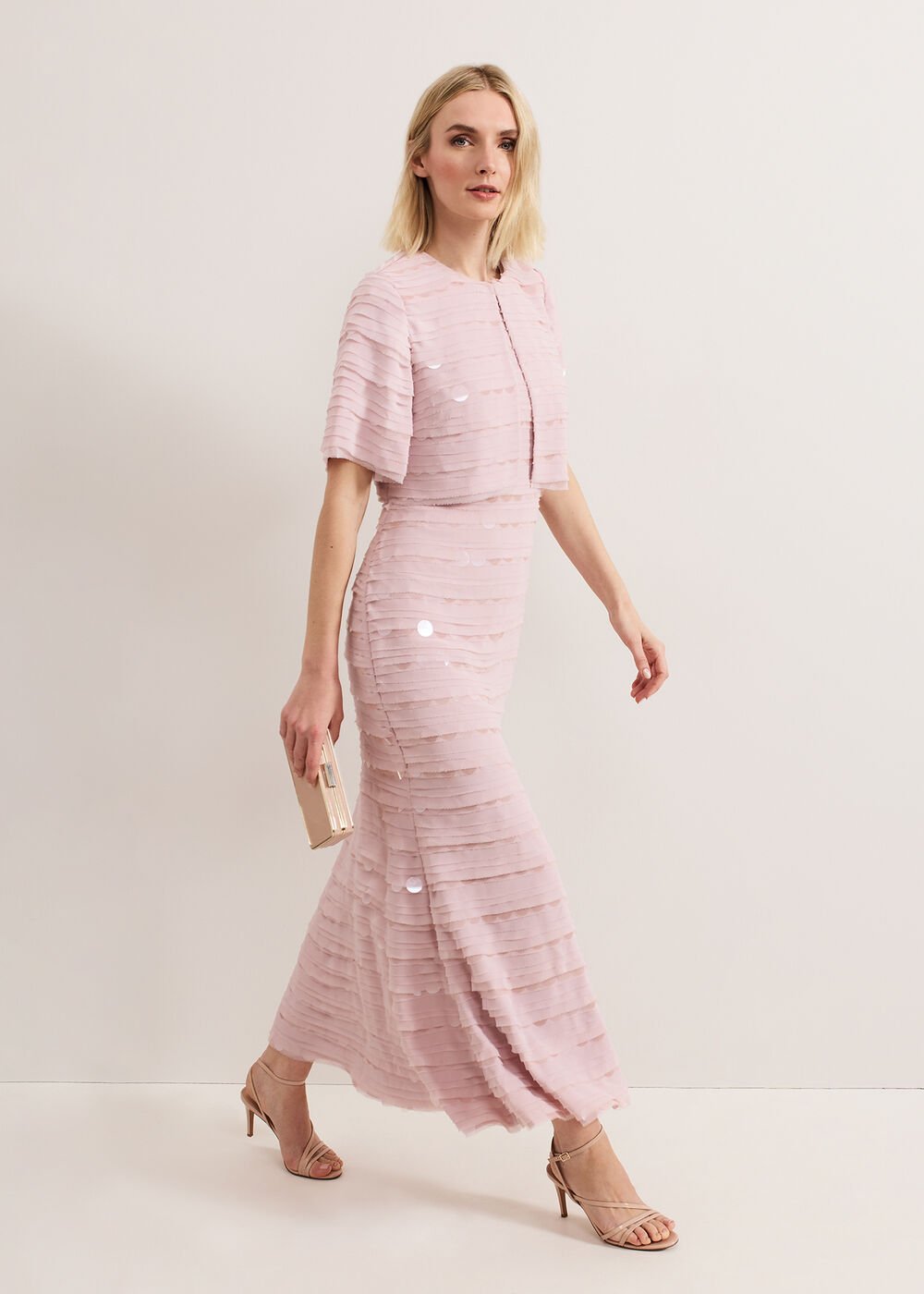Amitis Sequin Dress - Antique Rose
