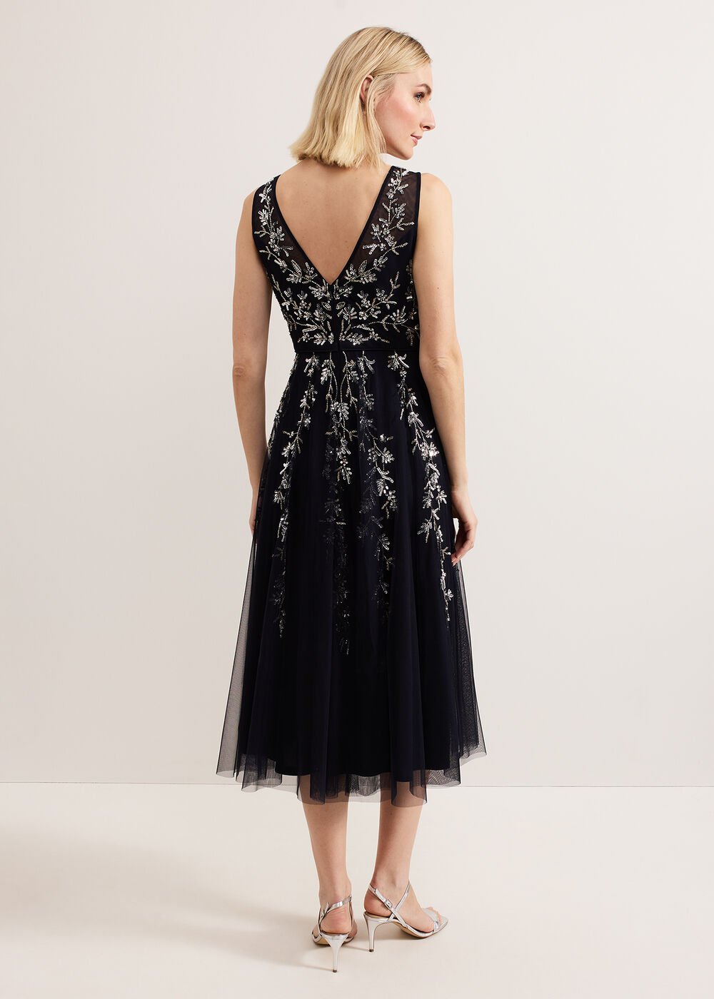 Marissa Beaded Dress - Navy
