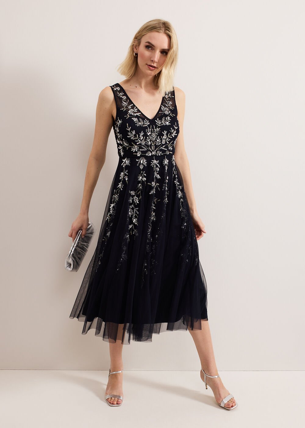 Marissa Beaded Dress - Navy