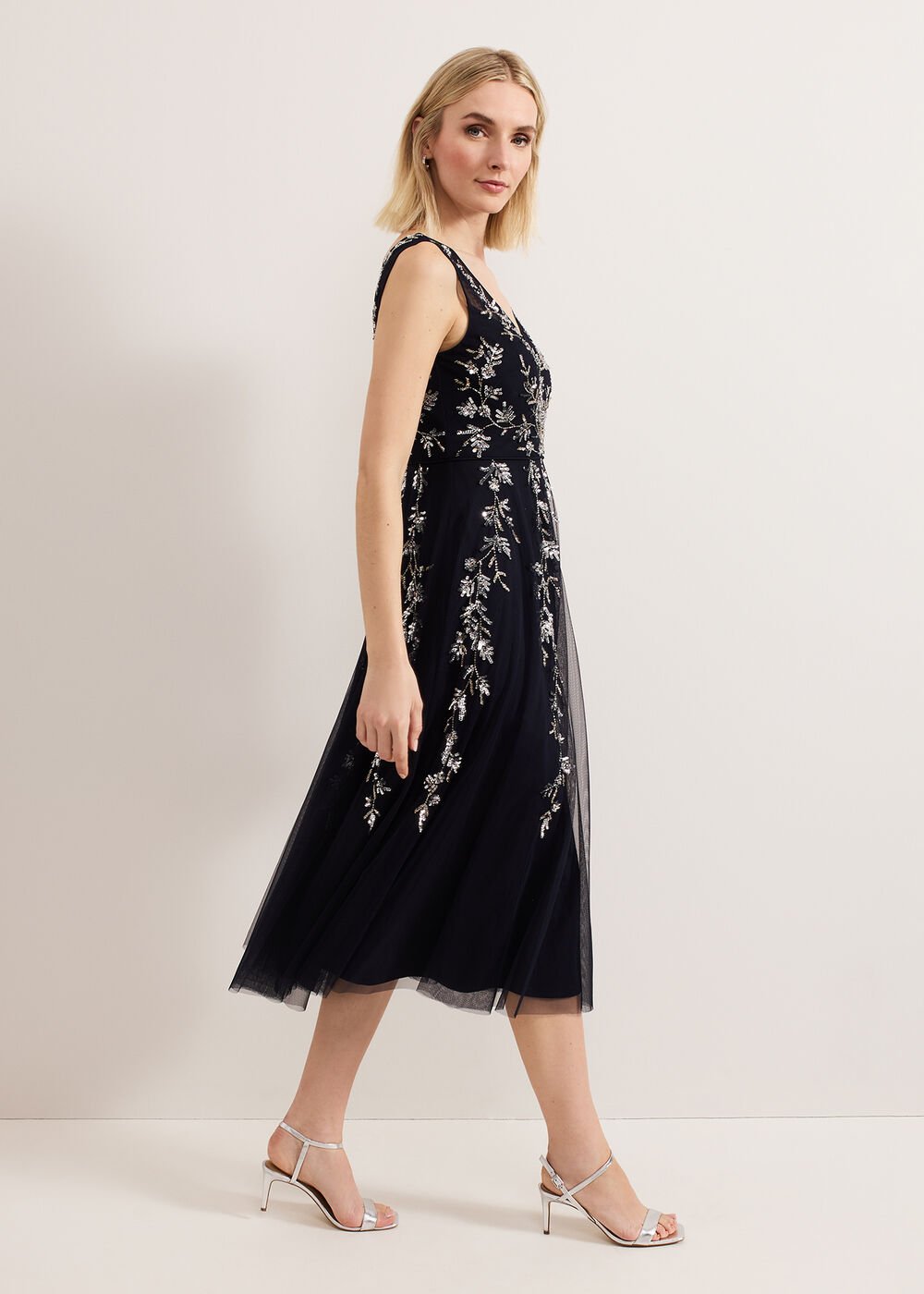 Marissa Beaded Dress - Navy