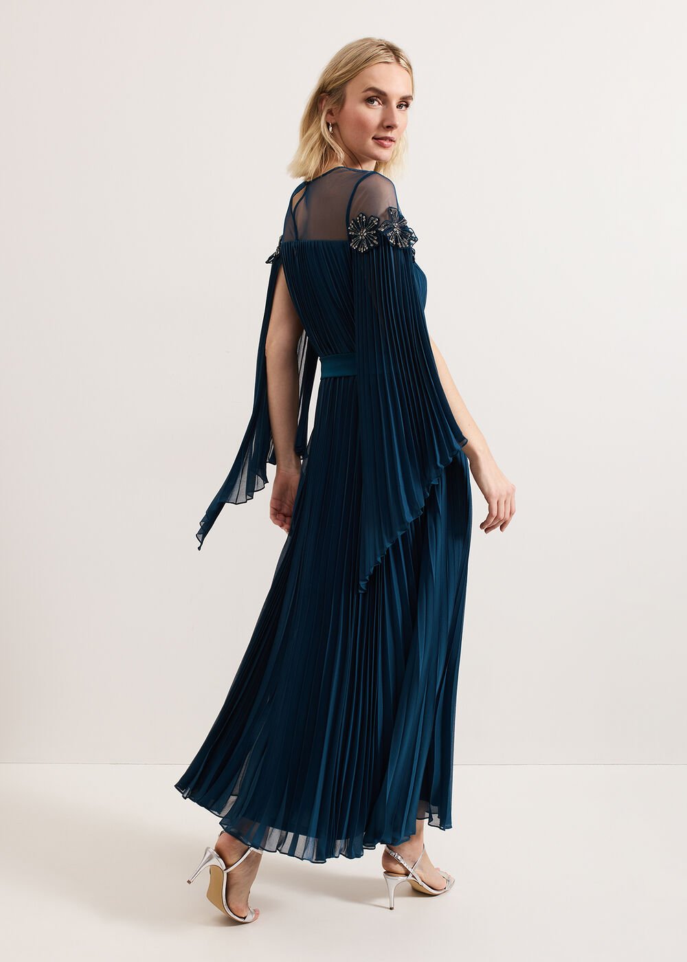 Mavery Beaded Dress - Teal