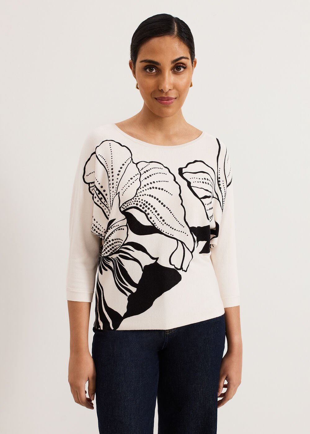 Petite Poppie Top - Black/Ivory