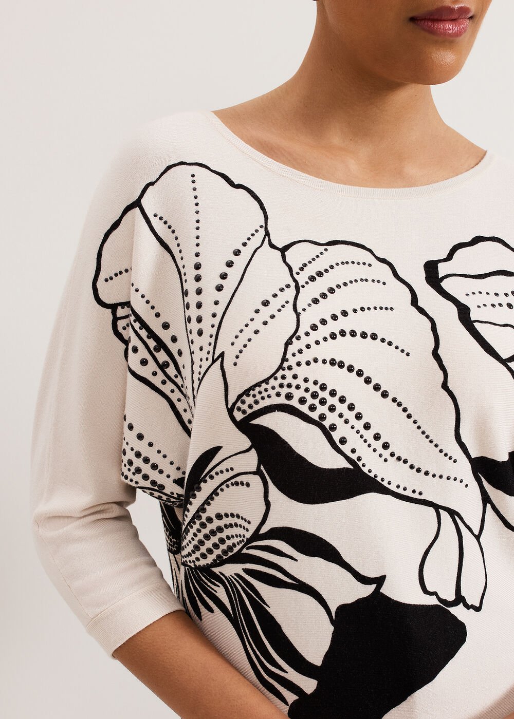Petite Poppie Top - Black/Ivory