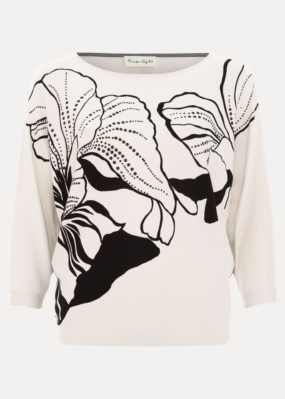 Petite Poppie Top - Black/Ivory