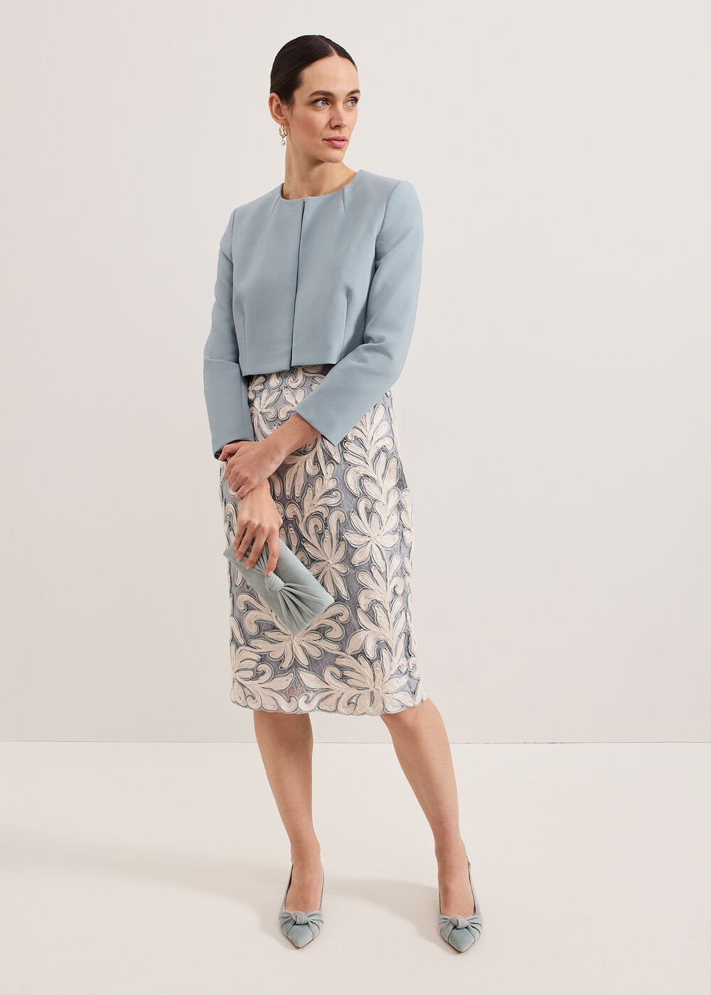 Phoebe Crop Jacket - Eau De Nil