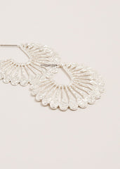 Sunray Hoop Earrings - Silver