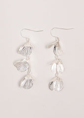 Petal Drop Earrings - Silver