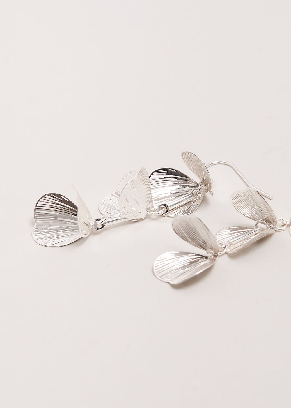 Petal Drop Earrings - Silver